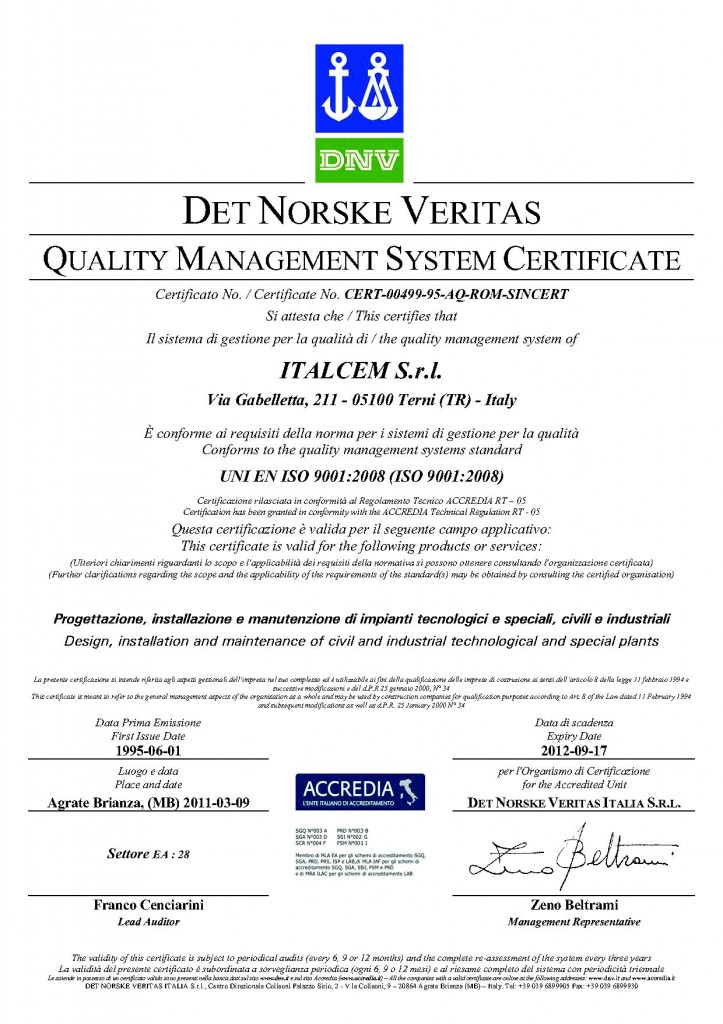 Certificato DNV